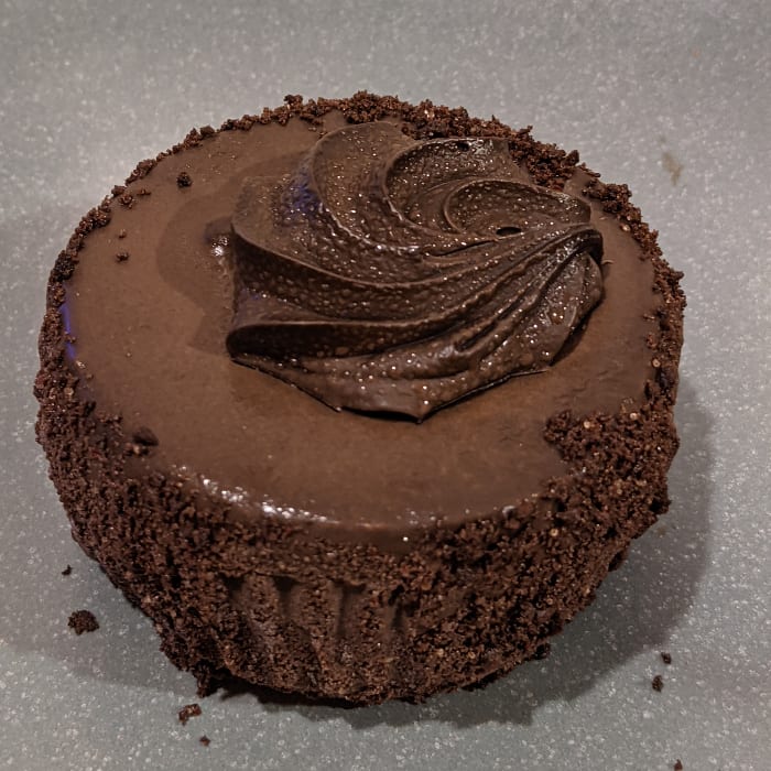 Individual Chocolate Velvet Cheesecake.